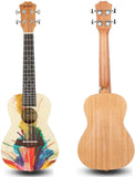 VIVICTORY Splash Painting Concert Ukulele 23 Inch, Spruce Mahogany Body with Beginner kit : Gig Bag,Tuner,Straps,Picks and Nylon String Concert Ukulele 23"【Fountain】