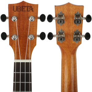 UBETA Soprano Ukulele US-041 21 Inches Mahogany Ukulele Bundle With Aquila Nylon Strings (7 in 1 Kit): Gig bag clip-on Tuner Picks Strings and Color Straps