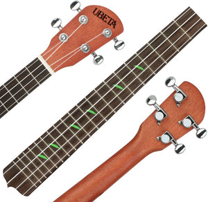 UBETA Electric Tenor 26 inch Ukulele Mahogany Body with Gig bag, tuner,picks, Aquila nylon strings, chord card, red electric line and strap