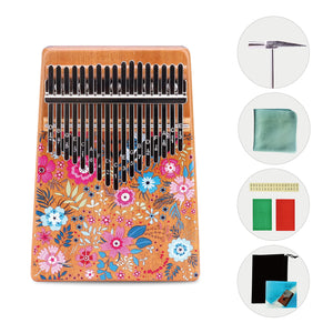 VI VICTORY 17 Key Kalimba Thumb Piano, Mahogany Solid Wood, Color-painted【 Sakura-Pink & Blue 】