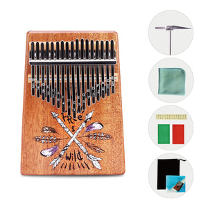 VI VICTORY 17 Key Kalimba Thumb Piano, Mahogany Solid Wood, Color-painted 【 Feather Arrow - Purple 】