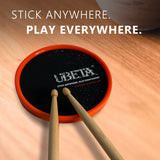 UBETA Ultra Portable Practice Pad - 6'' Drum Pad【Red】with Drum Sticks