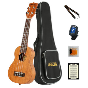 UBETA Concert Ukulele / 23 Inch / Mahogany / Aquila String【Travel Bundle】