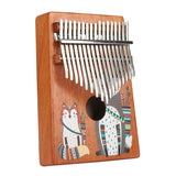 VI VICTORY 17 Key Kalimba Thumb Piano, Mahogany Solid Wood, Color-painted【 Fox 】 *No Carved Key Notes*