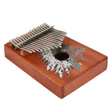 VI VICTORY 17 Key Kalimba Thumb Piano, Mahogany Solid Wood, Color-painted 【 Indian lion 】 *No Carved Key Notes*