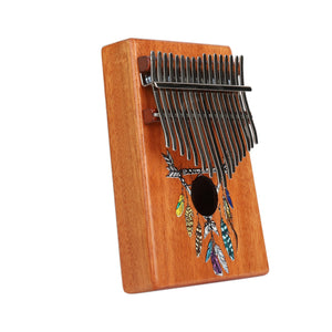 VI VICTORY 17 Key Kalimba Thumb Piano, Mahogany Solid Wood, Color-painted【 Dreamcatcher 】*No Carved Key Notes*